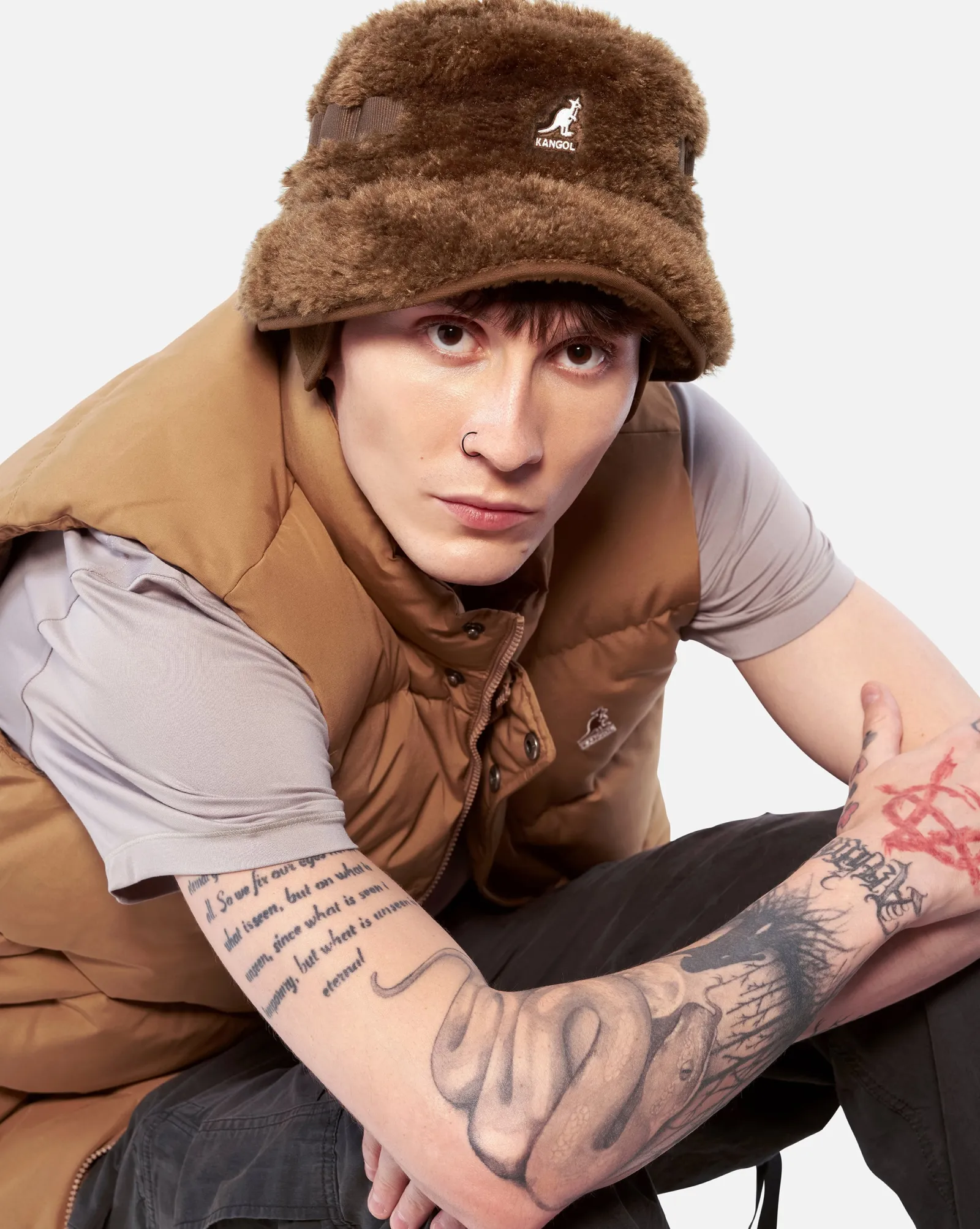 Kangol Faux Shearling Utility Bucket
